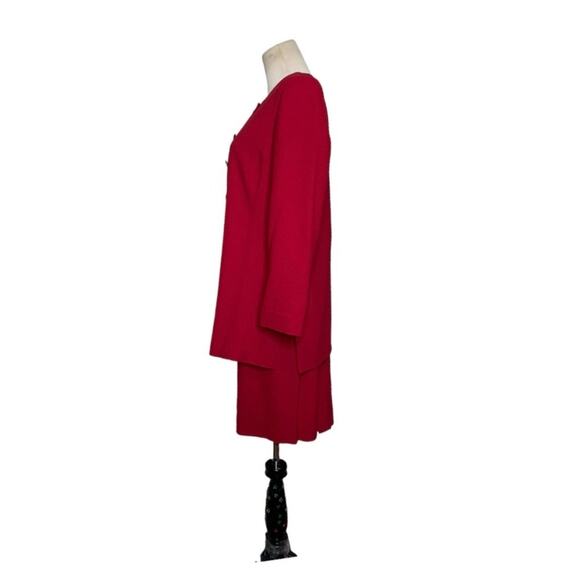Liz Claiborne vintage red skirt and buttoned jacket suit set size 8 - Picture 7 of 12